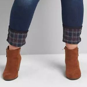 NWT Lane Bryant Super Stretch Signature Fit Boyfriend Midrise Jeans w/Plaid Cuff